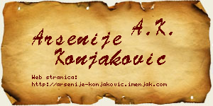 Arsenije Konjaković vizit kartica
